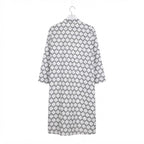 SHEIN Women's White Geometric Pattern Long-Sleeved Kimono Abaya