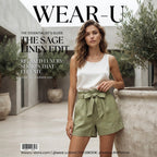 Sage Green Paperbag Waist Linen Shorts with Tie Belt