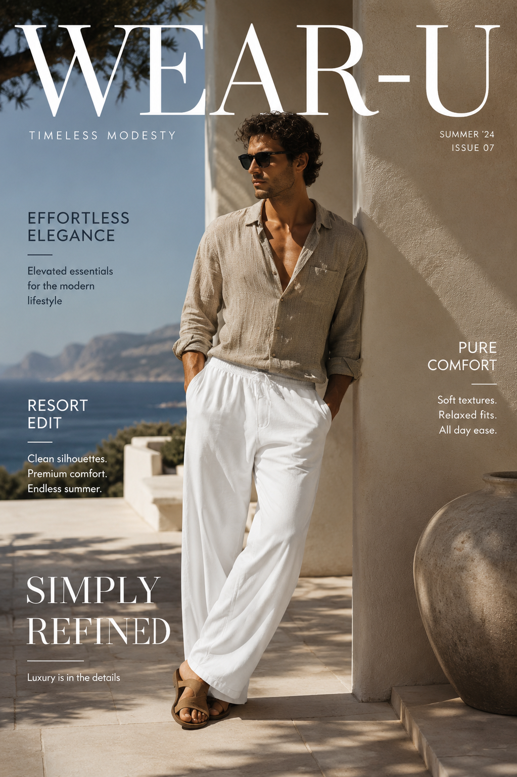 Pull&Bear White Wide-Leg Relaxed Lounge Pants XL