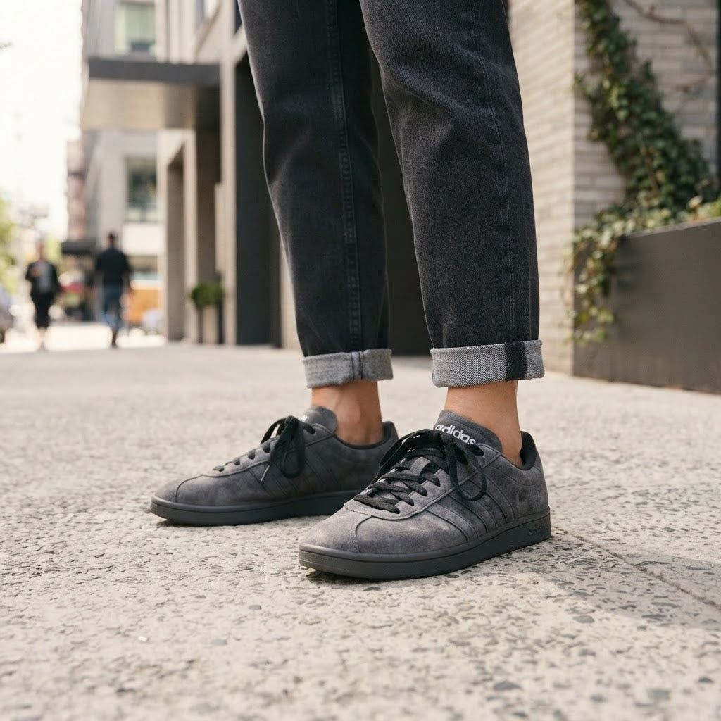 adidas Adidas Grey Suede Low-Top Sneakers