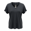 Women's Charcoal V-Neck Relaxed Fit T-Shirt
