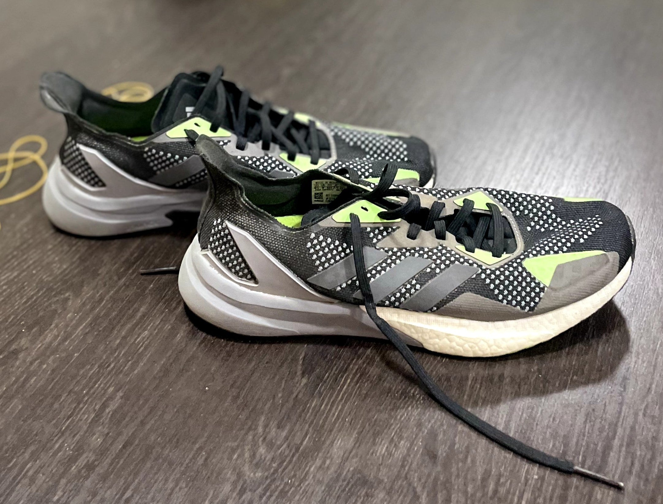 adidas Adidas Grey & Neon Mesh Running Sneakers