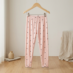 SHEIN Pink Polka Dot Lettuce Hem Leggings - Girls Size 6Y