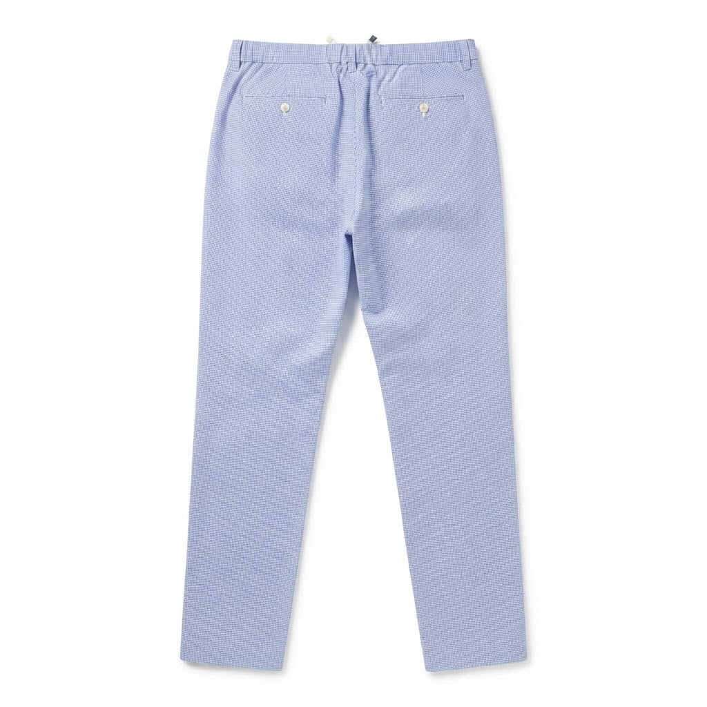 UNIQLO Women's Blue Gingham Drawstring Tailored Trousers