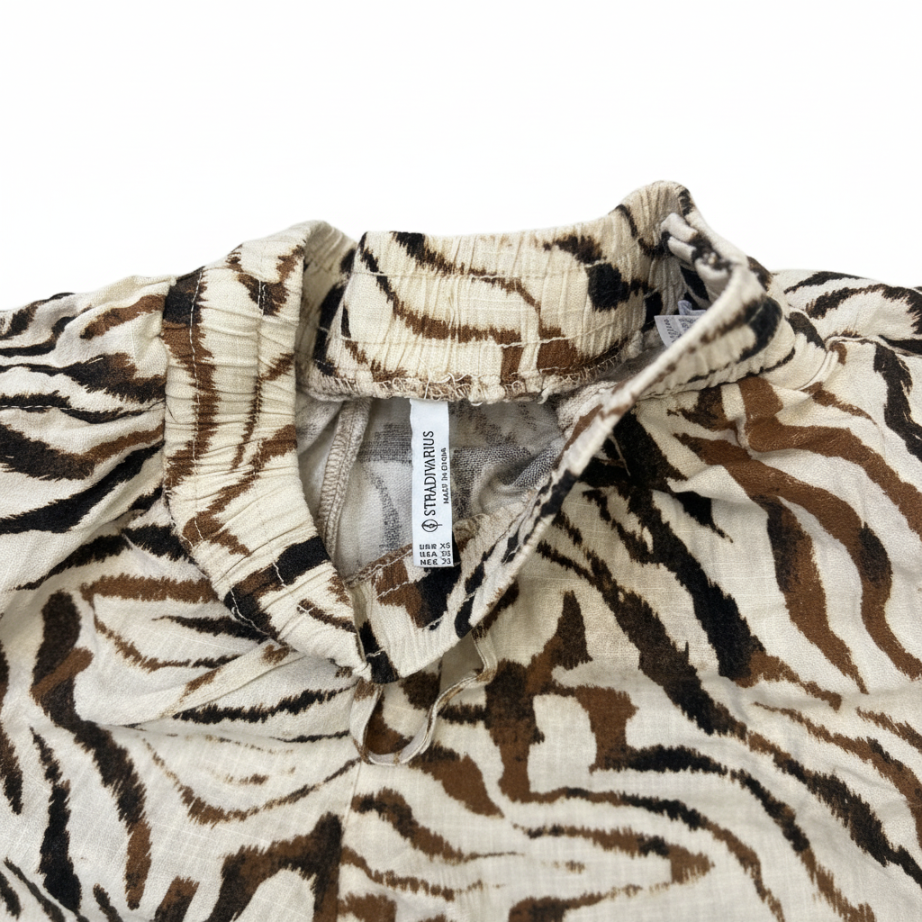 Women's Zebra Print Wide Leg Drawstring Trousers