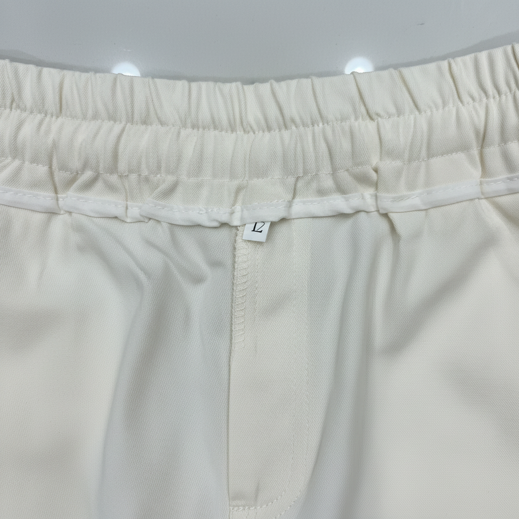 Women's White High-Waist Wide-Leg Pleated Trousers