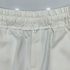 Women's White High-Waist Wide-Leg Pleated Trousers