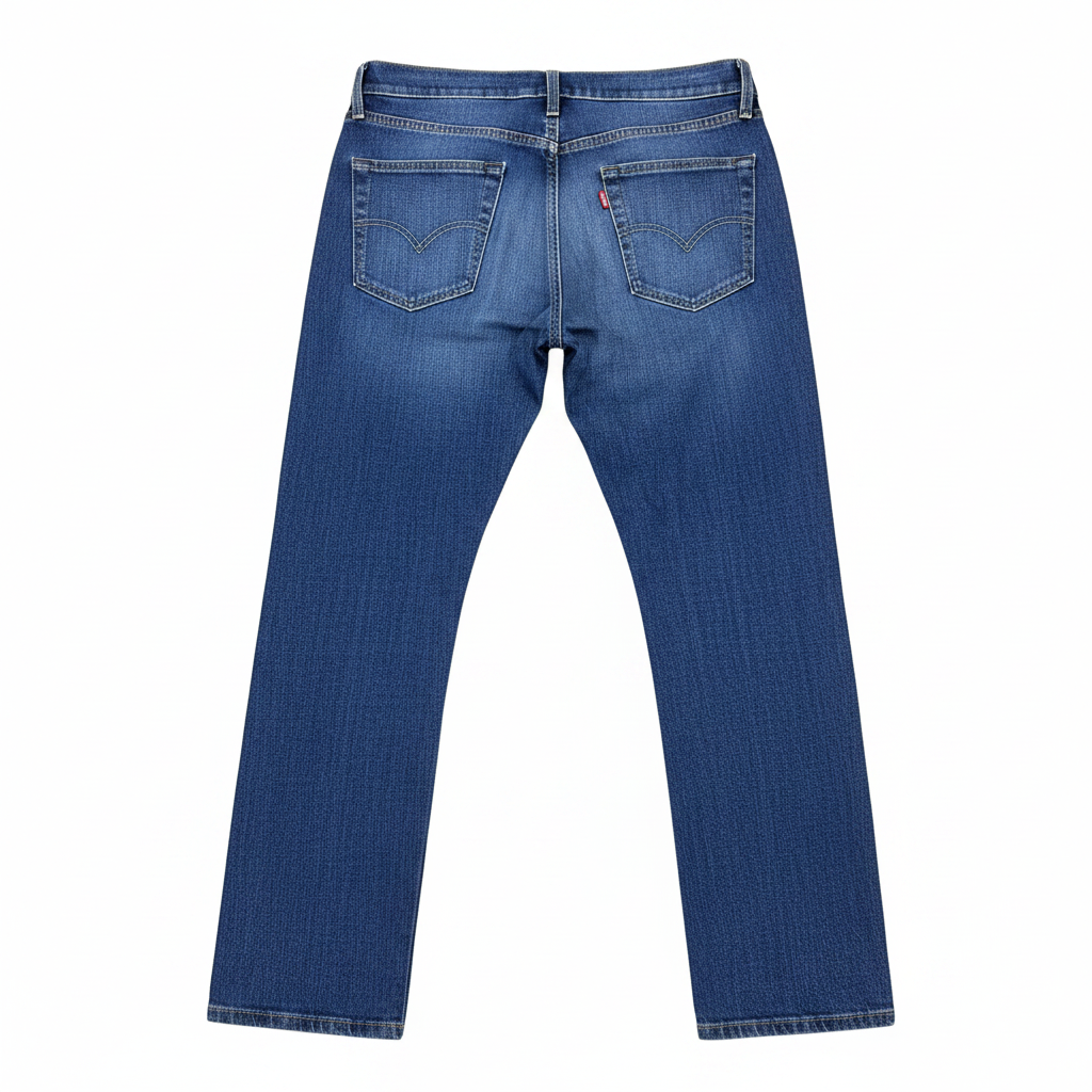 Women's Mid-Wash Straight-Leg Blue Denim Jeans