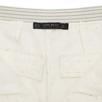 ZARA BASIC Women's White Polka Dot Tailowhite Slim-Fit Trous