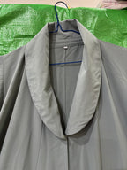 Cool Sage Grey Floor-Length Thobe with Mandarin Collar