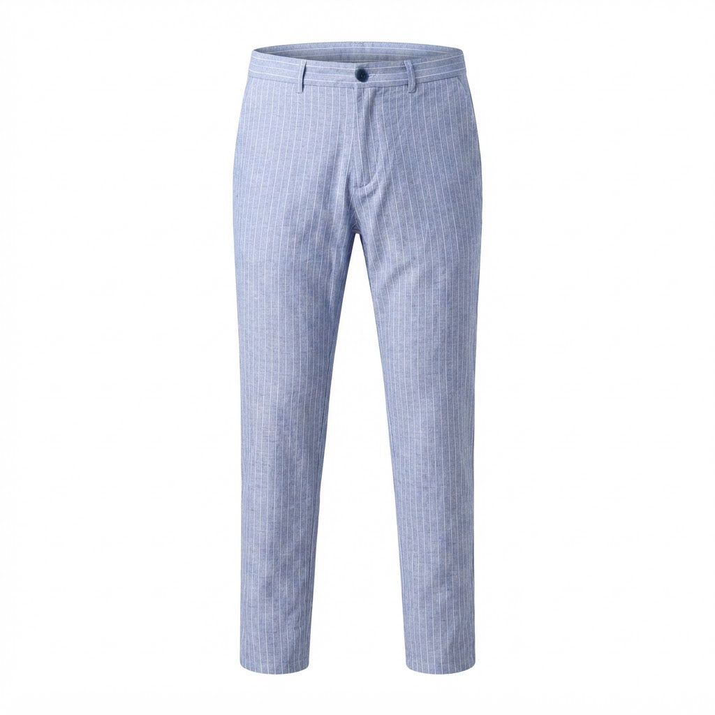 Women's Light Blue Pinstripe Tailored Trousers