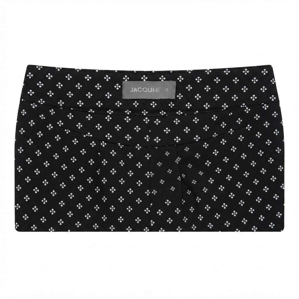 Women's Black and black Geometric Print Slim-Fit Trousers