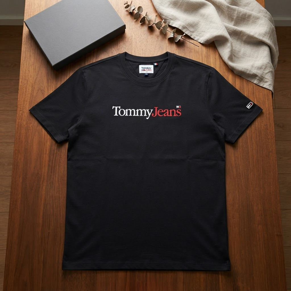 Tommy Jeans Black Tommy Jeans Logo Crew-Neck T-Shirt XXL