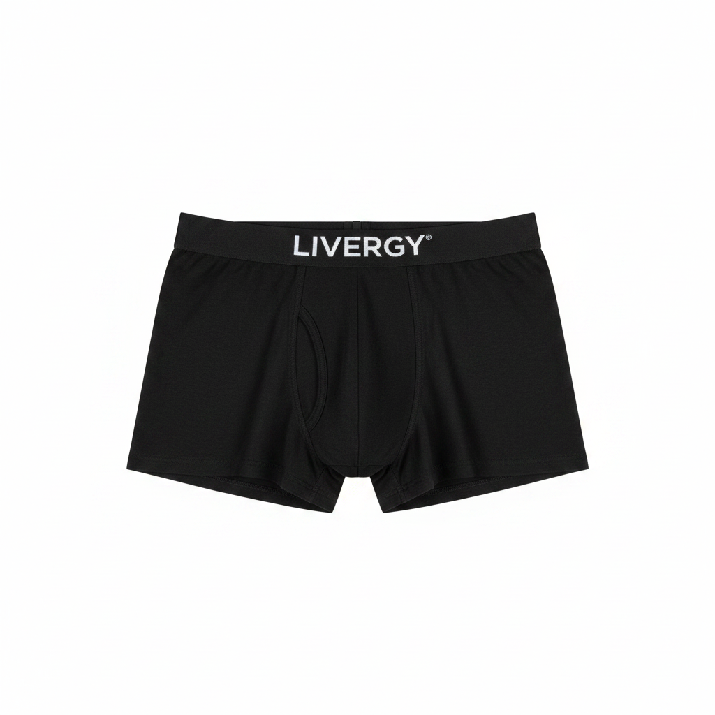 LIVERGY Men's Organic Cotton Boxers - 3 Pack Black Size L