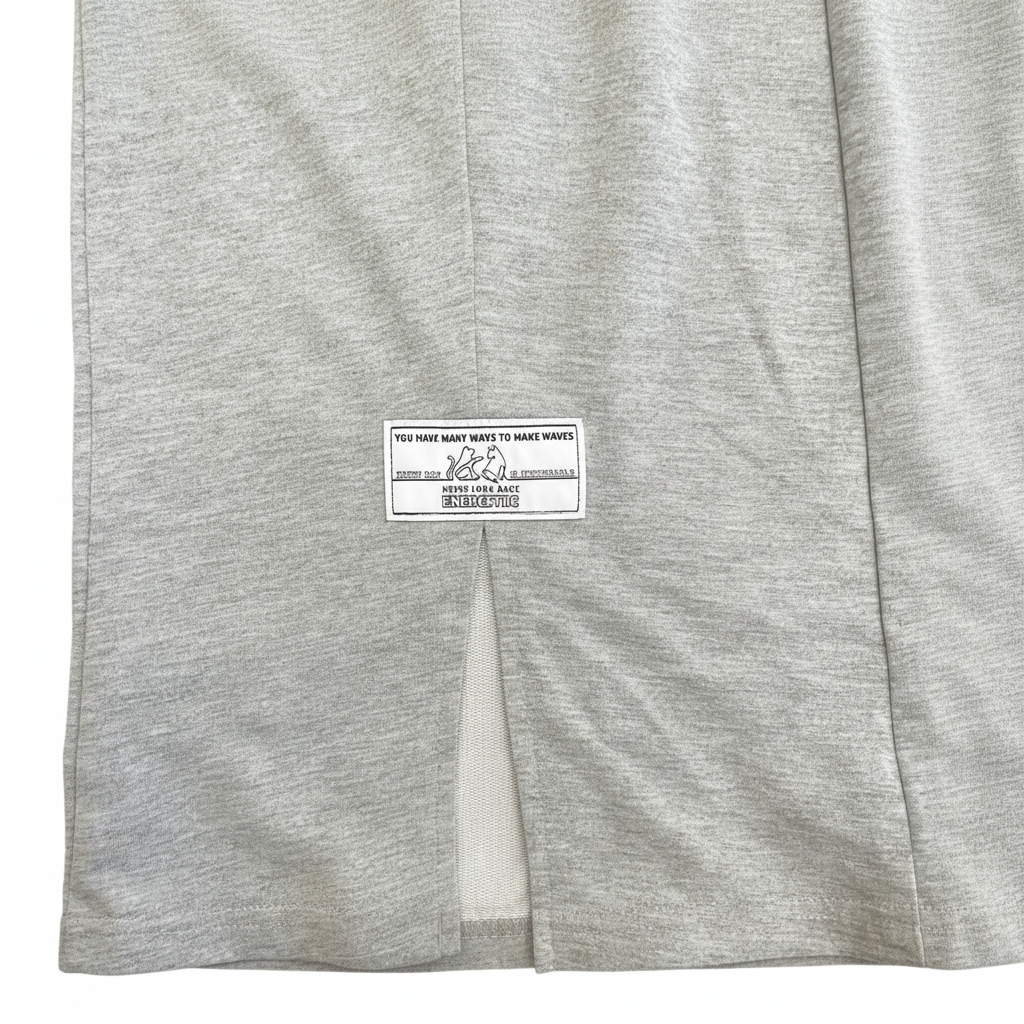 Women's Grey Wide Leg Pintuck Slogan Sweatpants
