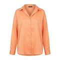 SHEIN Women's Vibrant Orange Relaxed Fit Button-Down Blouse