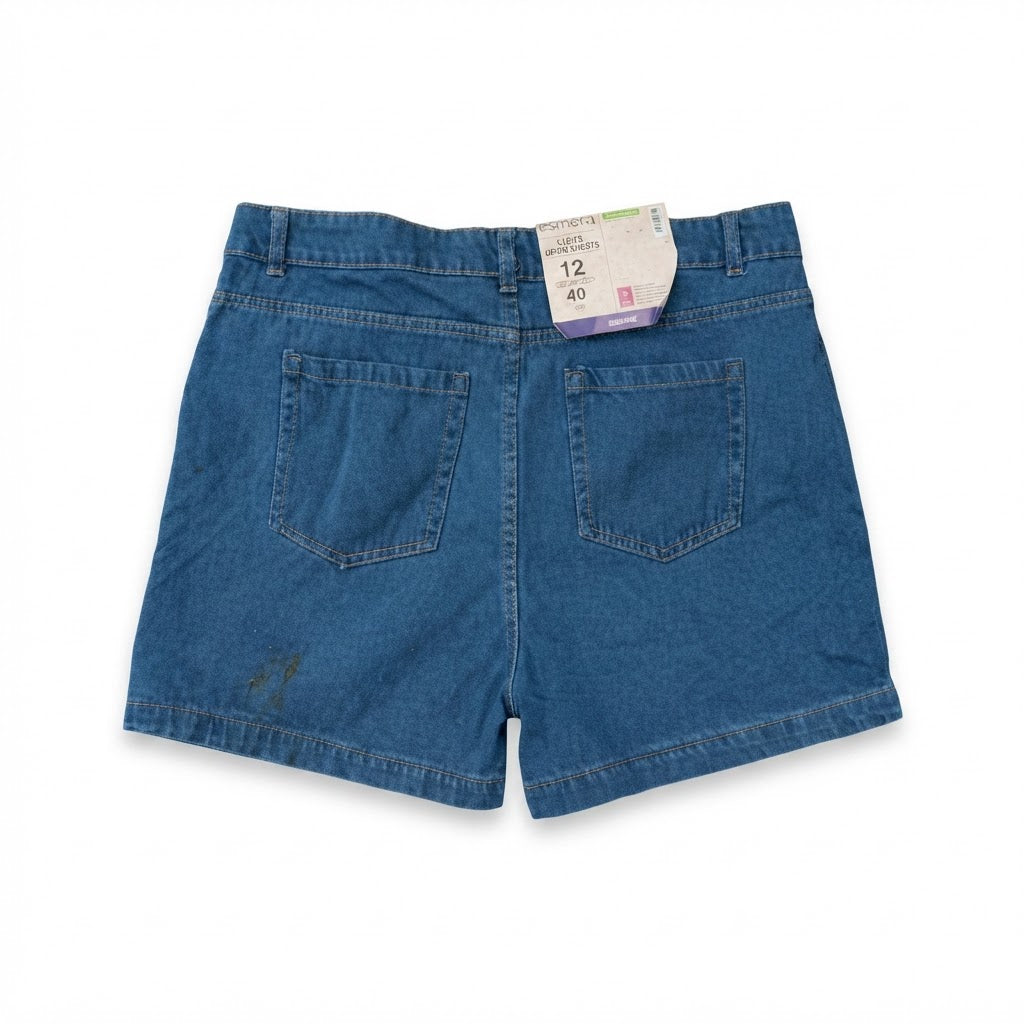 Women's High-Waisted Blue Denim Shorts