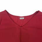Women's Red V-Neck Jersey Smock Dress