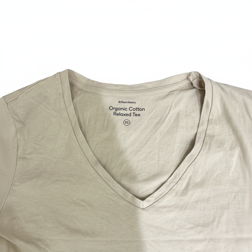 Brilliant Basics Women's Organic Cotton Relaxed V-Neck Tee