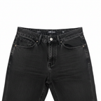 ZEO PLUS Women's Black Acid Wash Flared Leg Jeans