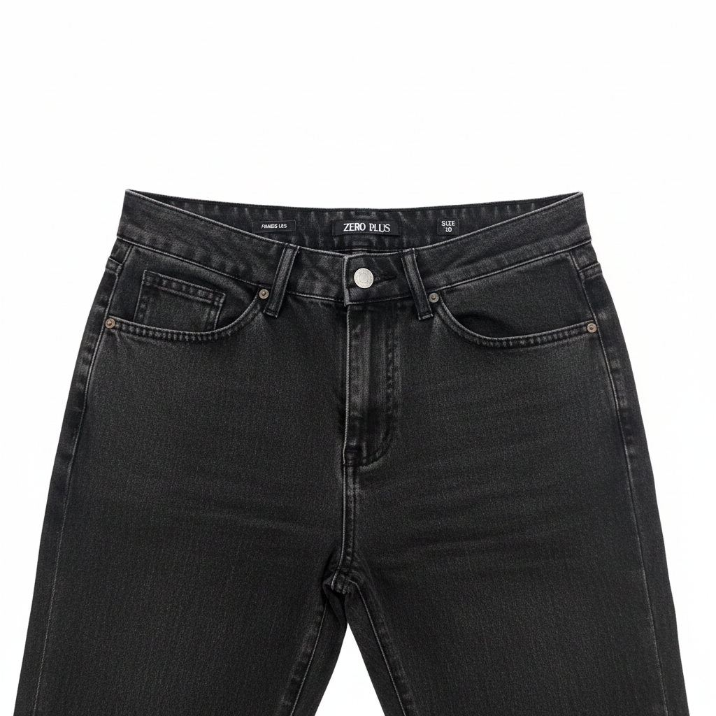 ZEO PLUS Women's Black Acid Wash Flared Leg Jeans