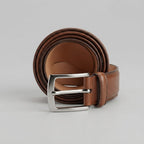 Women's Classic Brown Leather Belt with brown Buckle