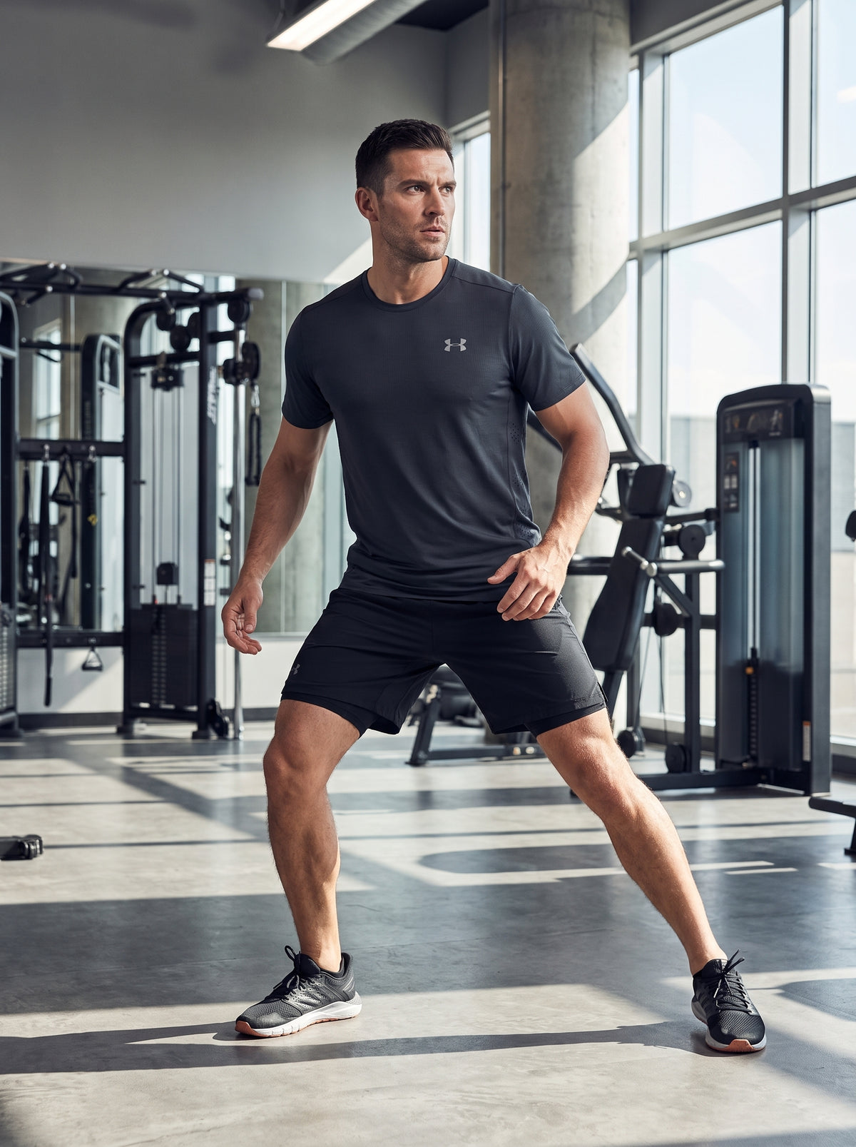 [WearU Generated:premium_master] Dark Charcoal Grey Straight Athletic Tee – premium master