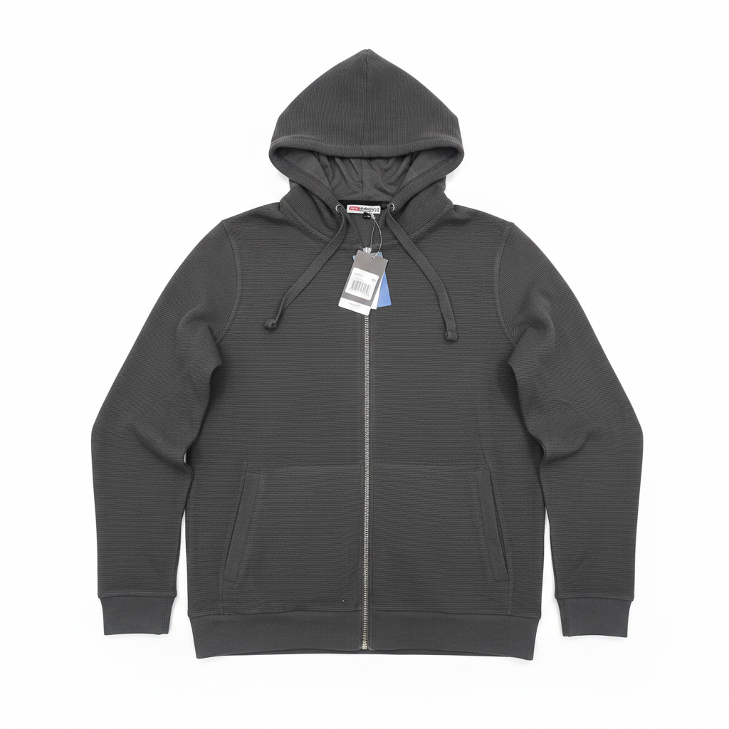 Parkside Performance Men's Grey Full-Zip Textured Hoodie XL