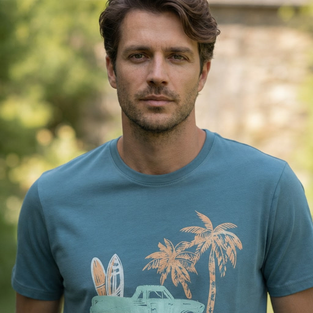 Jeanswest Steel Blue Surf Club Graphic T-Shirt Regular Fit S