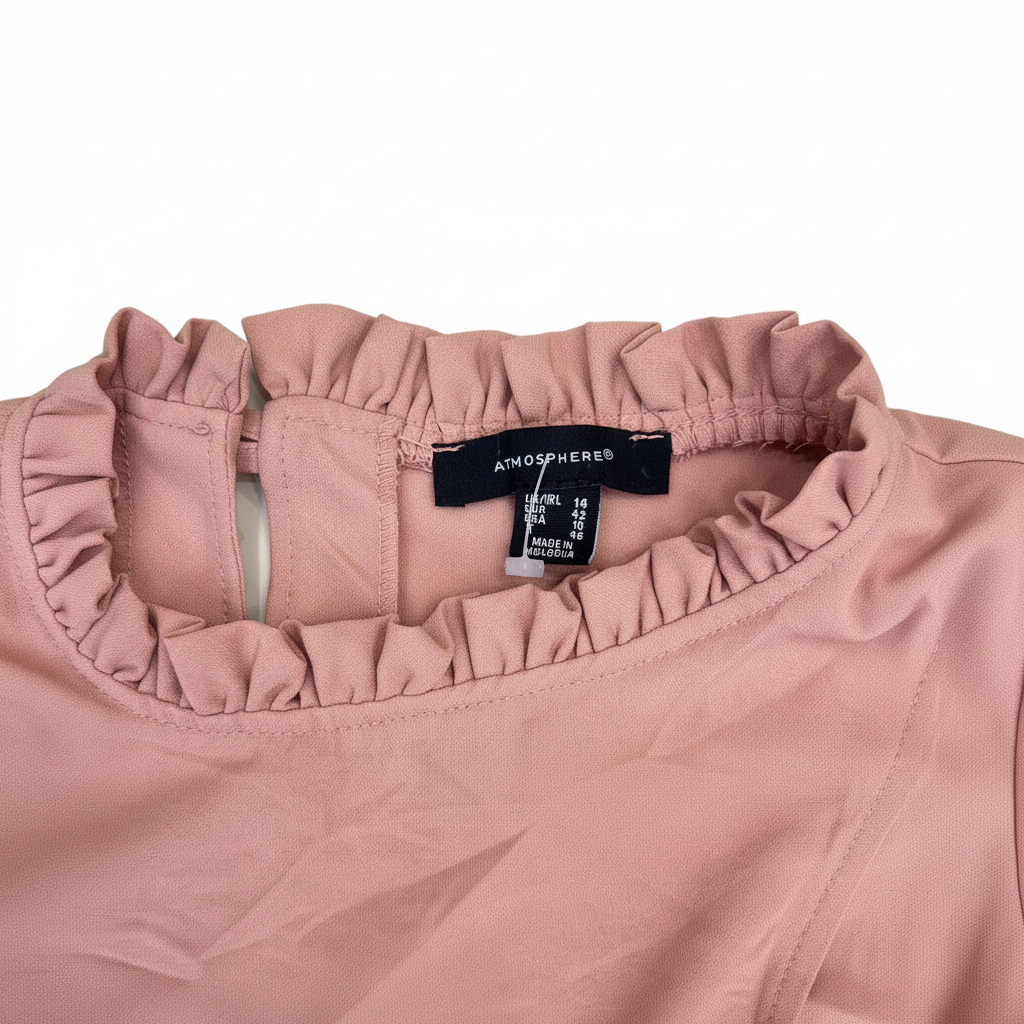 Women's Pink Ruffle Trim Sleeveless Top and Shorts Set