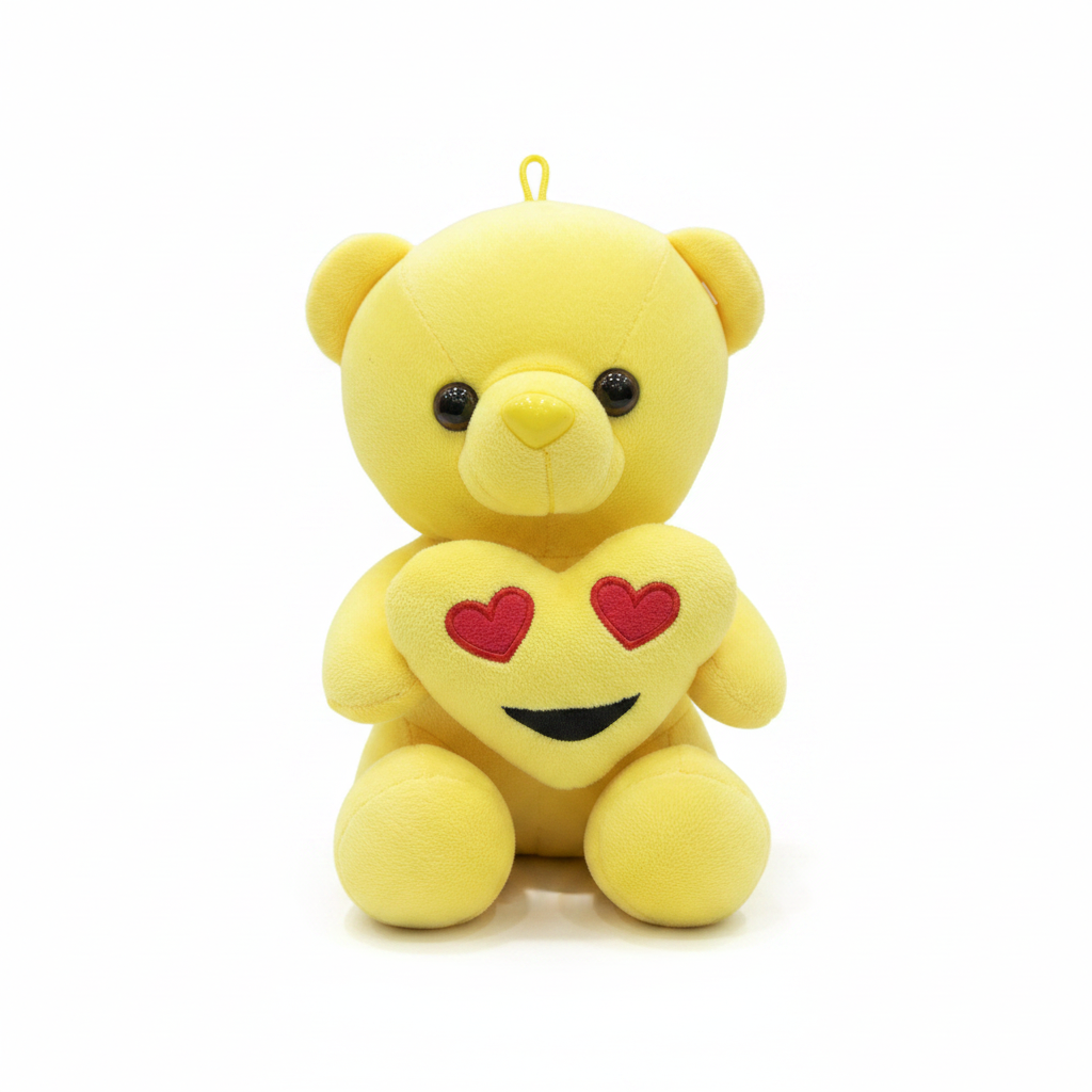 Bright Yellow Heart Emoji Plush Teddy Bear