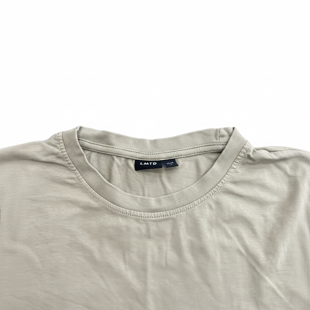 LMTD Kids Beige Cotton Short Sleeve Crew Neck T-Shirt