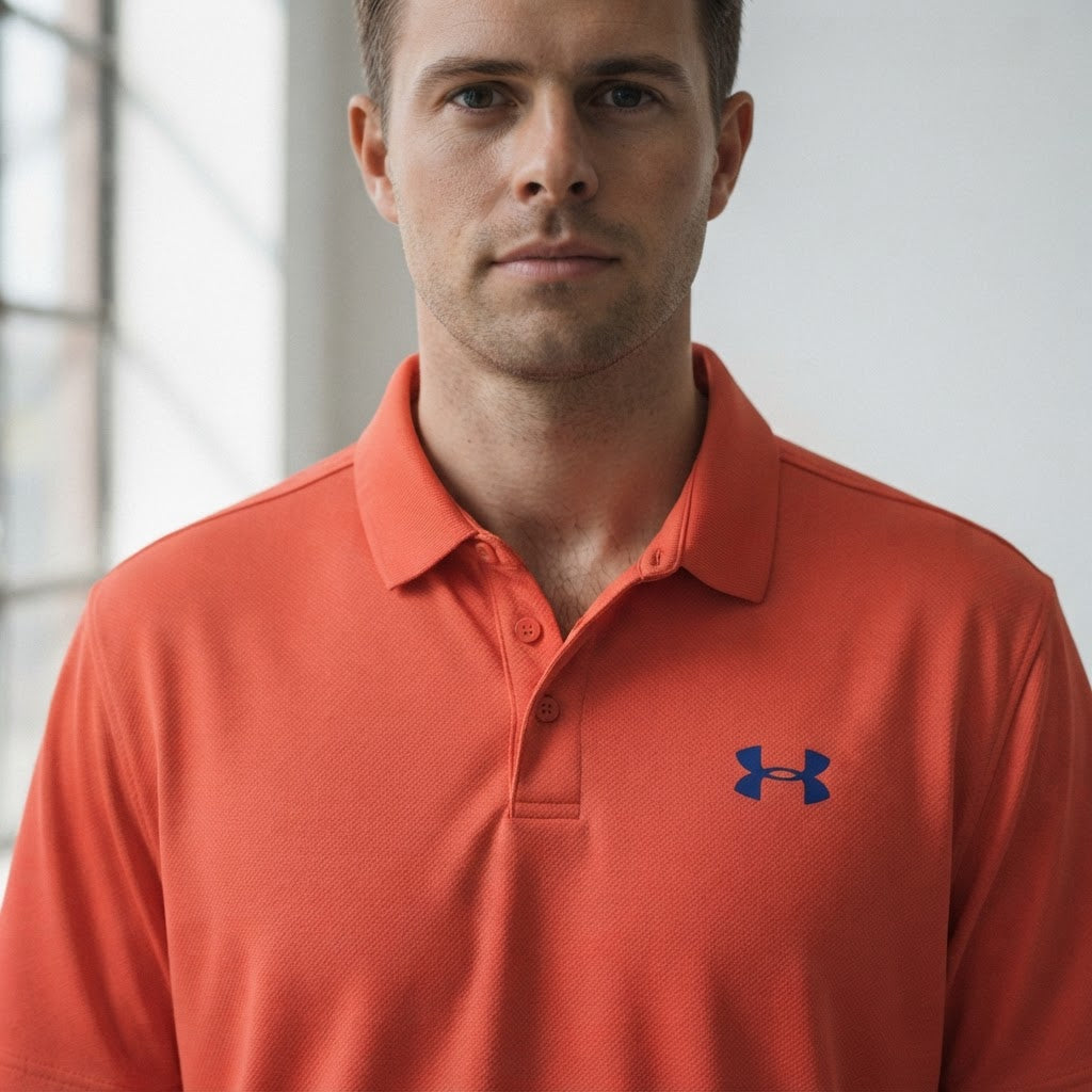 Under Armour Orange-Red Performance Polo Shirt Short Sleeve