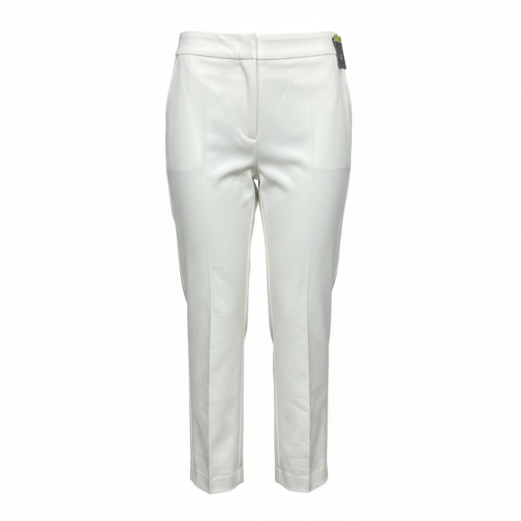 Marks & Spencer White Slim Cropped High Rise Trousers