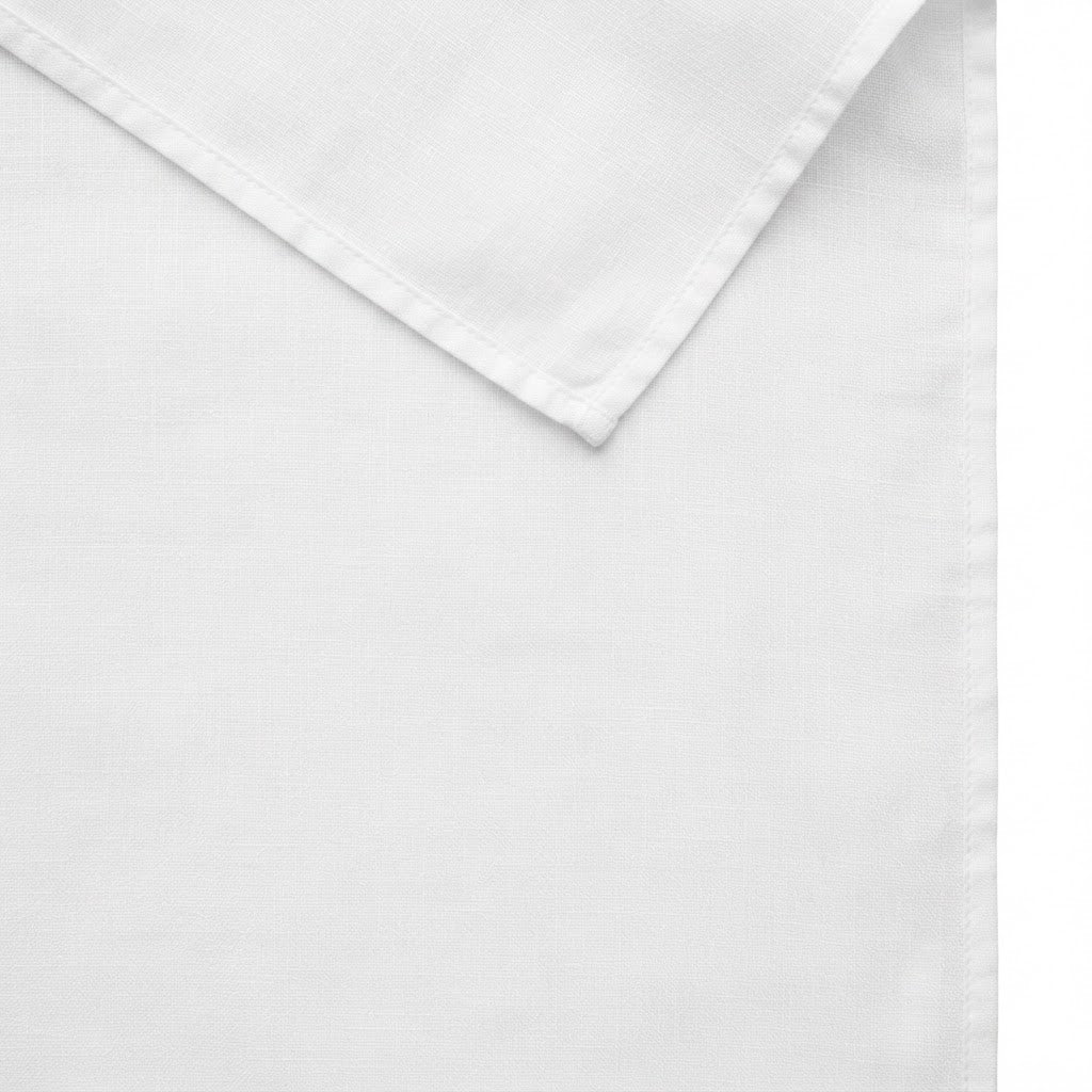 Women's White Ruched Sleeve Linen Blouse