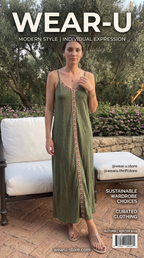 Olive Green Chevron Trim Cami Maxi Dress