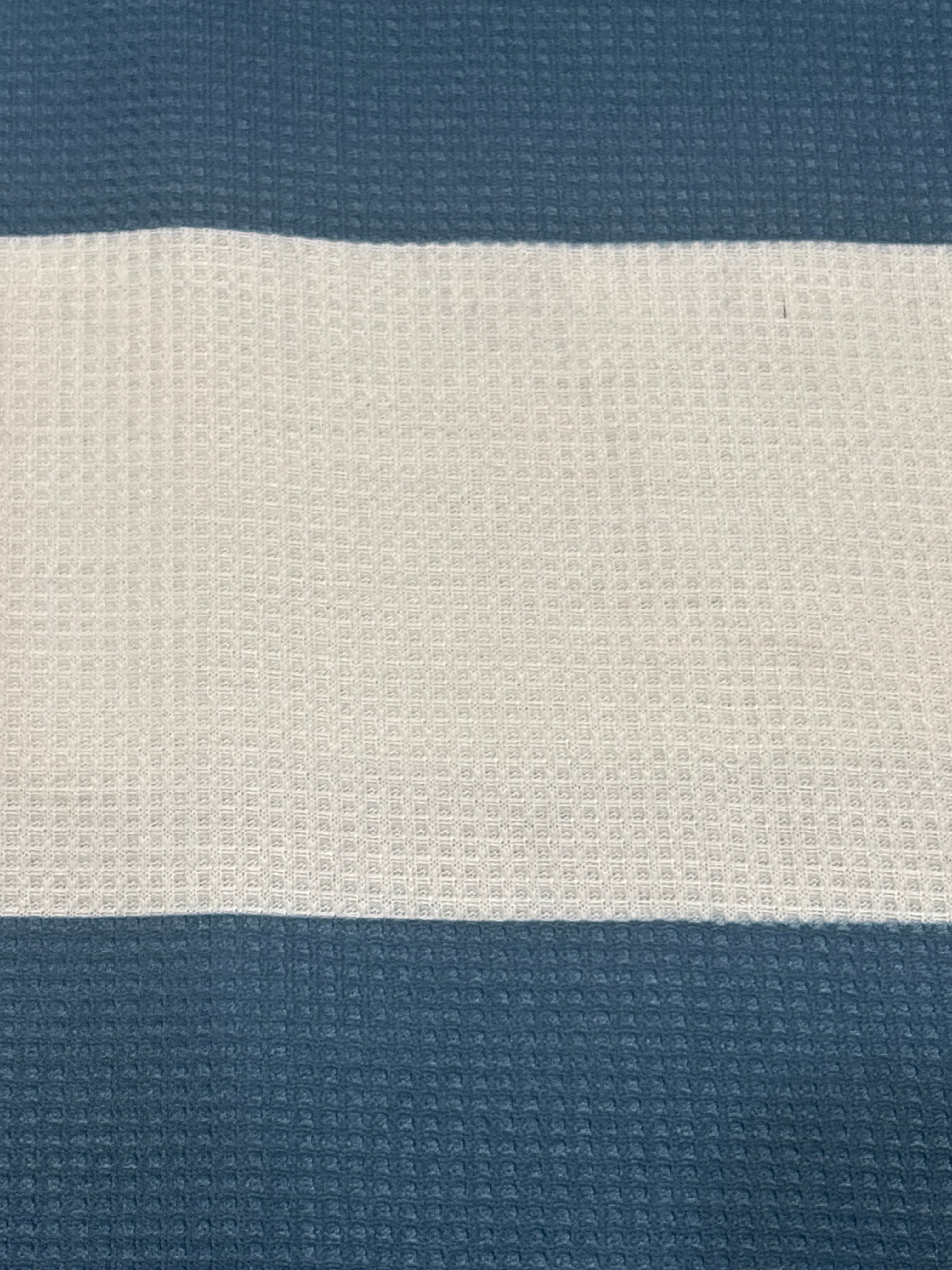 Lacoste Men's Blue & White Striped Waffle Knit Polo Shirt