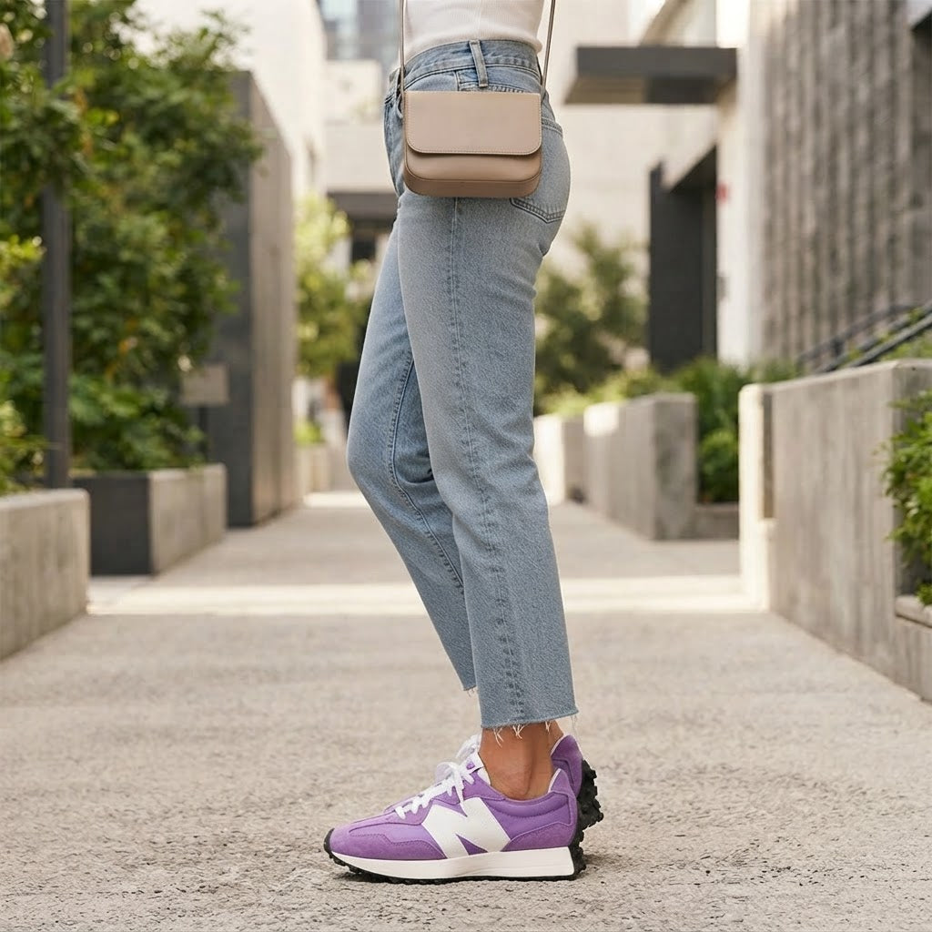 Women's Purple Retro Suede & Mesh Sneakers