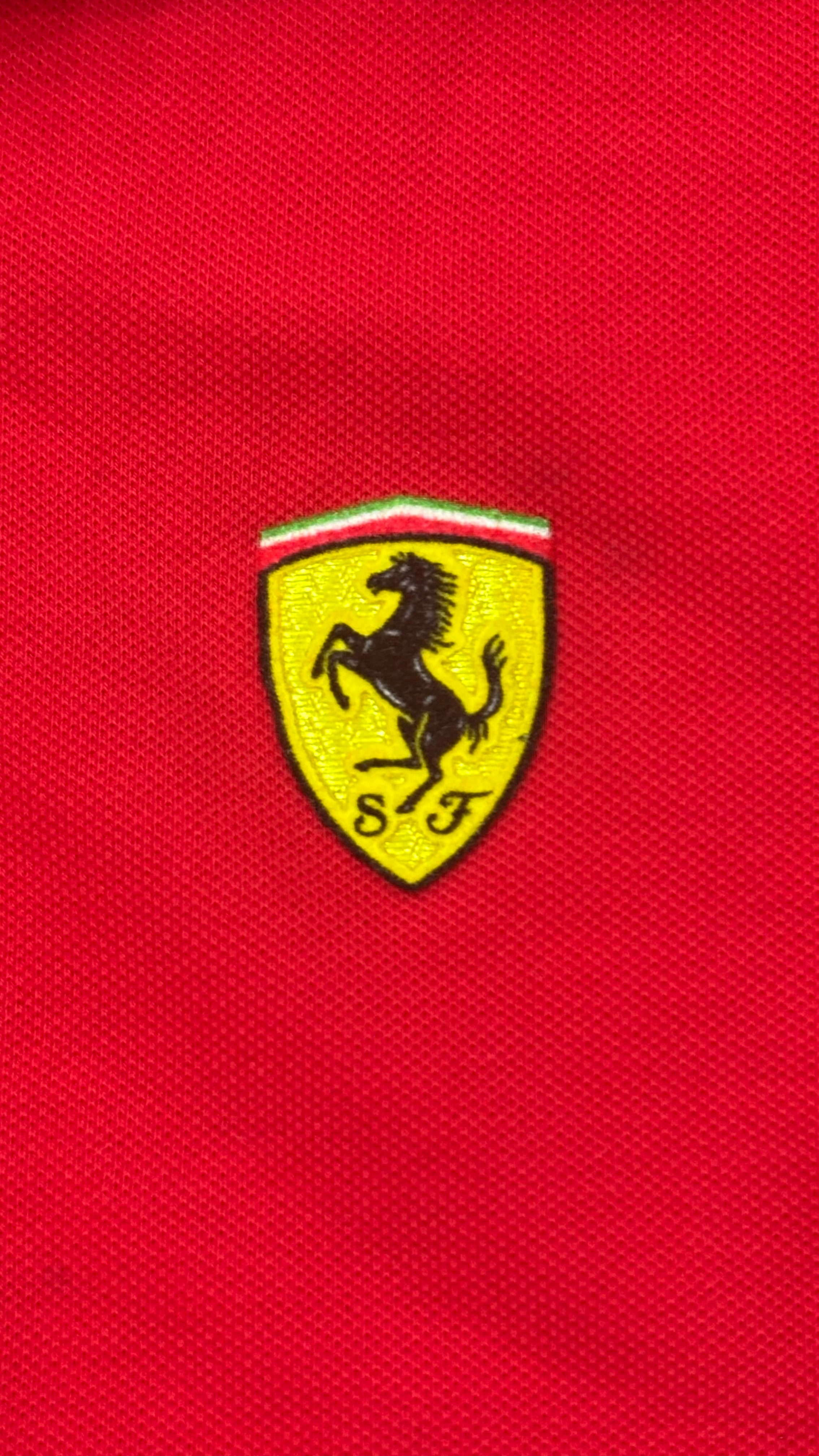Ferrari Women's Red Piqué Short Sleeve Polo Shirt