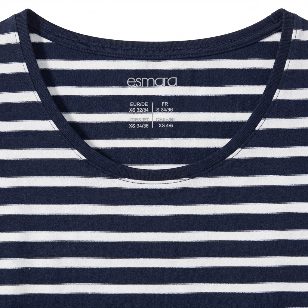 esmara Women's Navy and navy blue Striped Cotton Tank Top