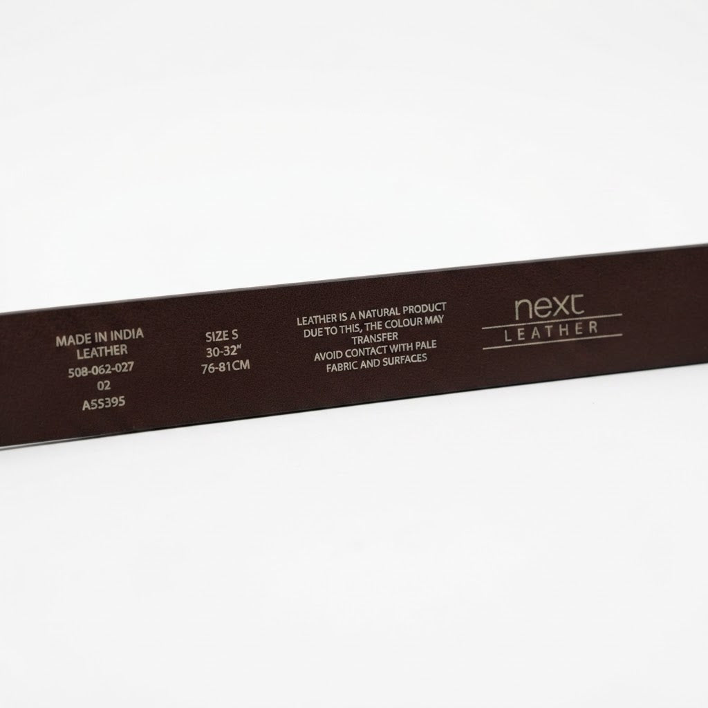 next Men's Classic Brown Leather Belt with brown-Tone Buckle