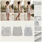 Light Grey Heather Drawstring Jersey Mini Skirt