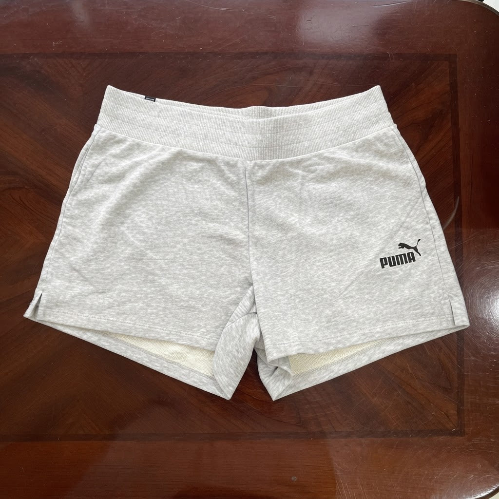 Puma Grey Heather Logo Athletic Sweat Shorts