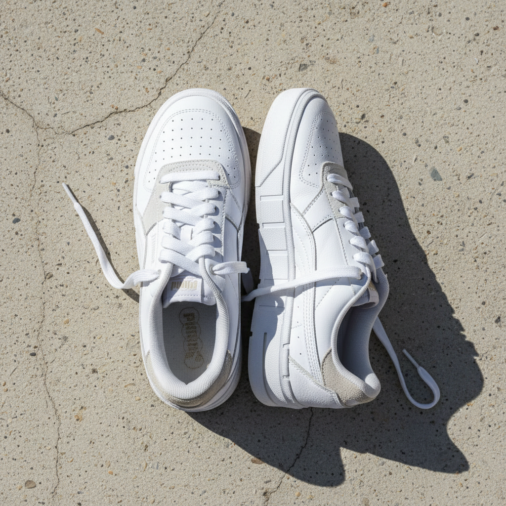 Puma Women's White Platform Leather Sneakers