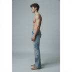 boohooMAN boohooMAN Light Wash Patchwork Distressed Straight
