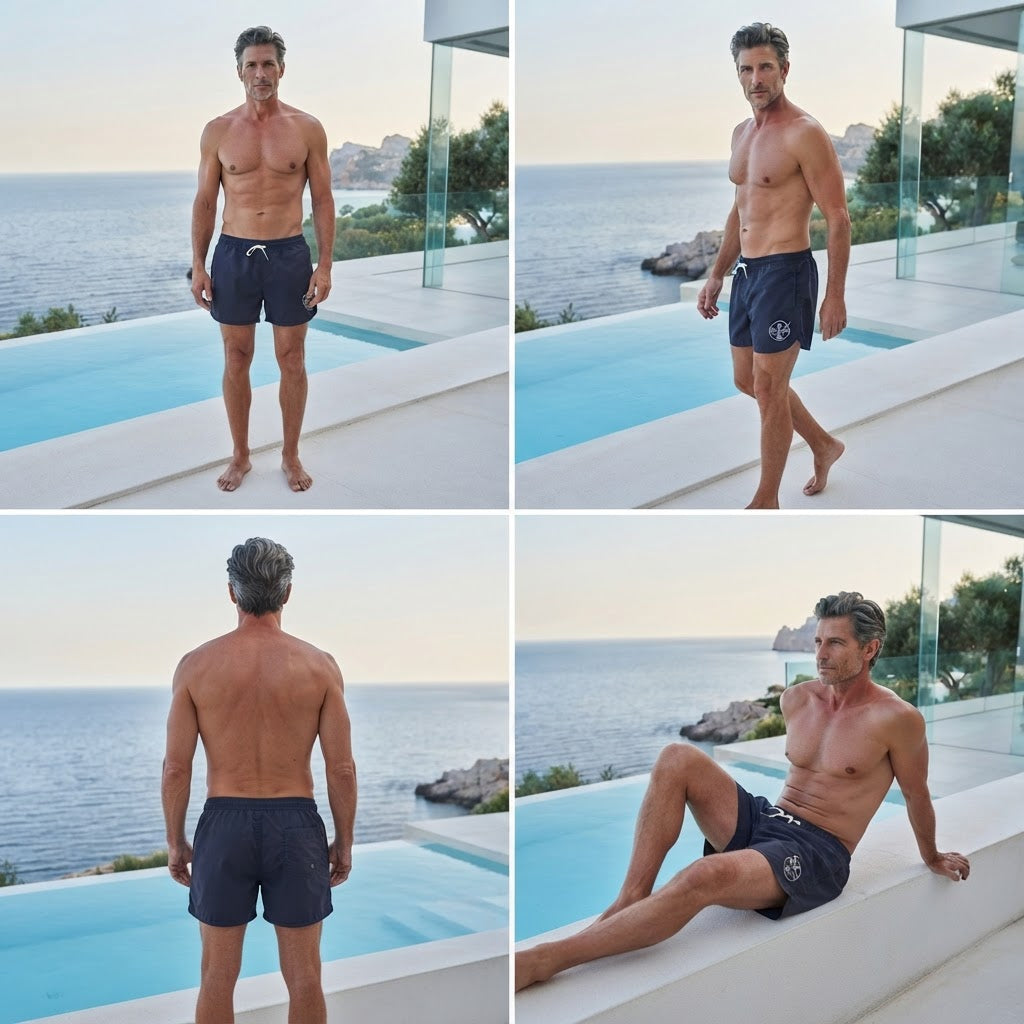 CHIEMSEE Navy Blue Sporty Drawstring Swim Shorts