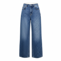 Women's Mid-Wash Blue Wide-Leg Denim Jeans