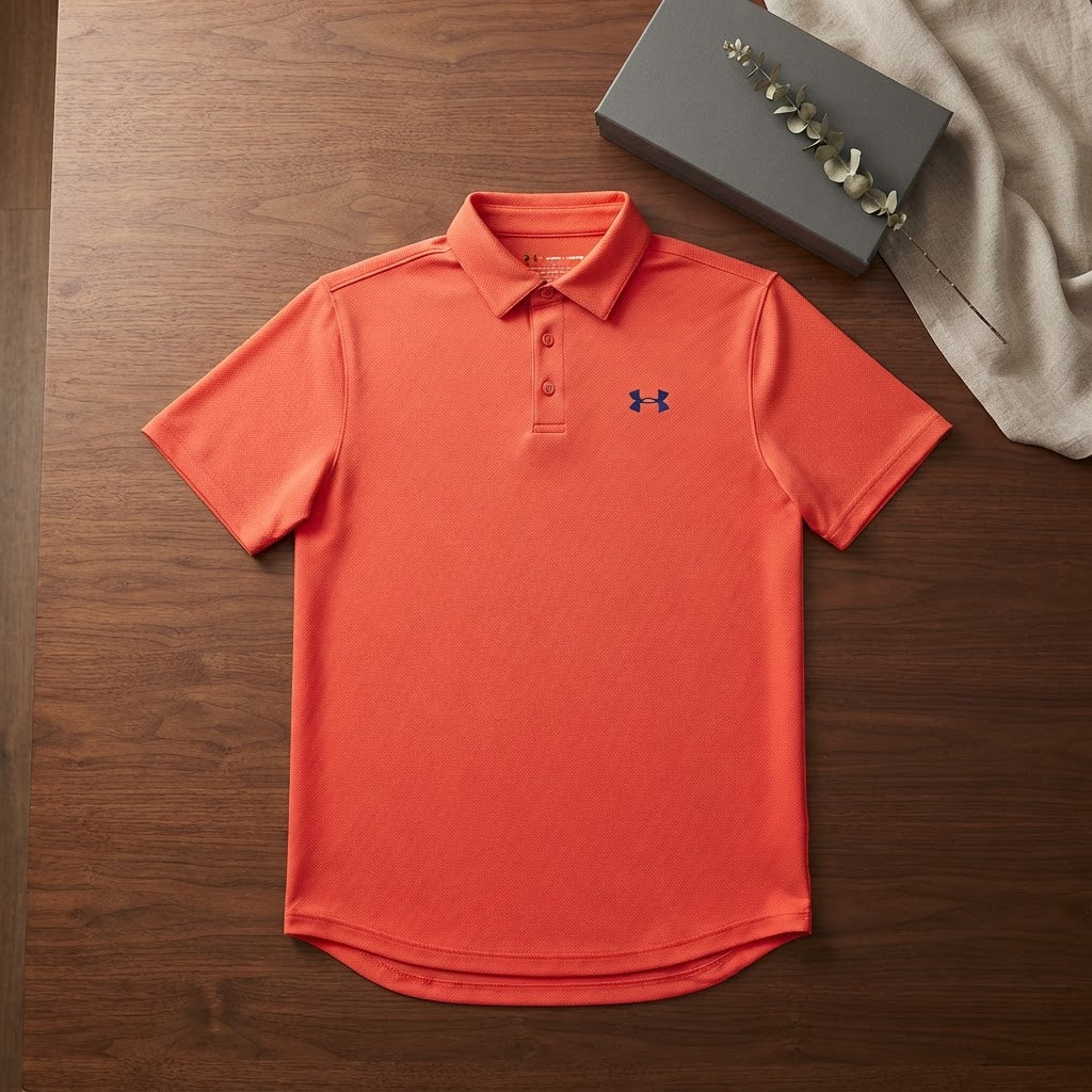 Under Armour Orange-Red Performance Polo Shirt Short Sleeve