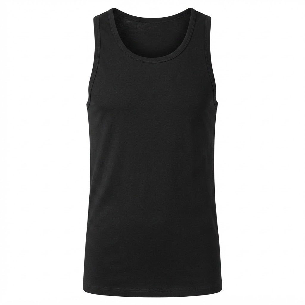 LIVERGY Men's Classic Black Cotton Tank Top Undershirt