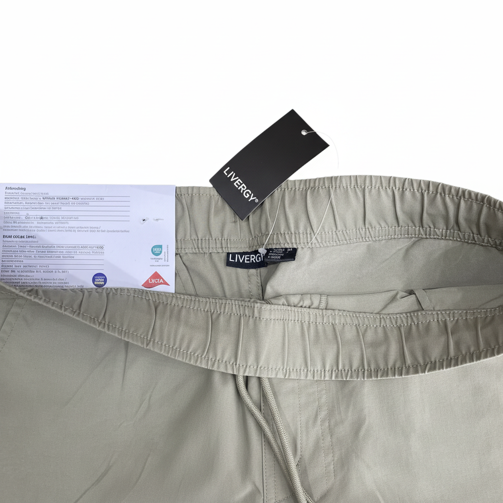 Livergy Men's Khaki Cargo Shorts with Elastic Waist